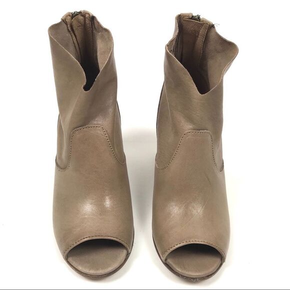 Cordani Balero Stacked Block Ankle Boots Leather Peep Toe Heeled Bootie Italy - Picture 3 of 7